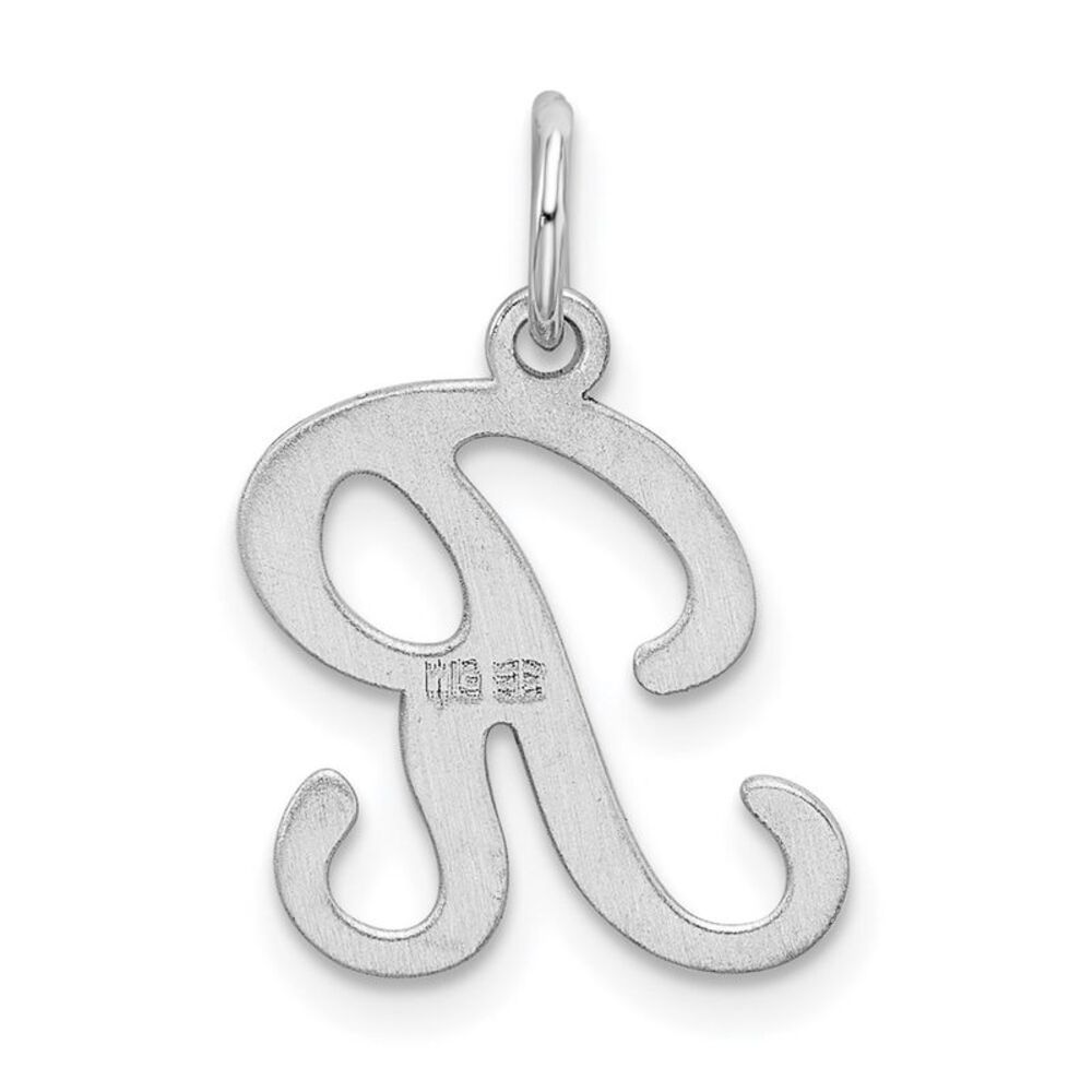 Sterling Silver, Sophia Collection, Small Script Initial R Pendant - Picture 3 of 5